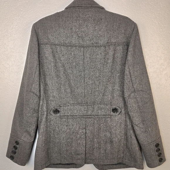 H&M Gray Wool Button Jacket -  Military Preppy Peacoat - Men's 40R - Picture 7 of 17